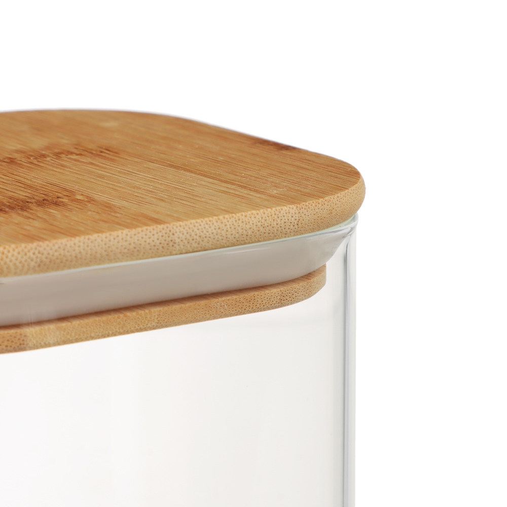VETTA ЭКО Вуд Банка для хранения 750мл, 10,5х10х10см, стекло, бамбук - #3