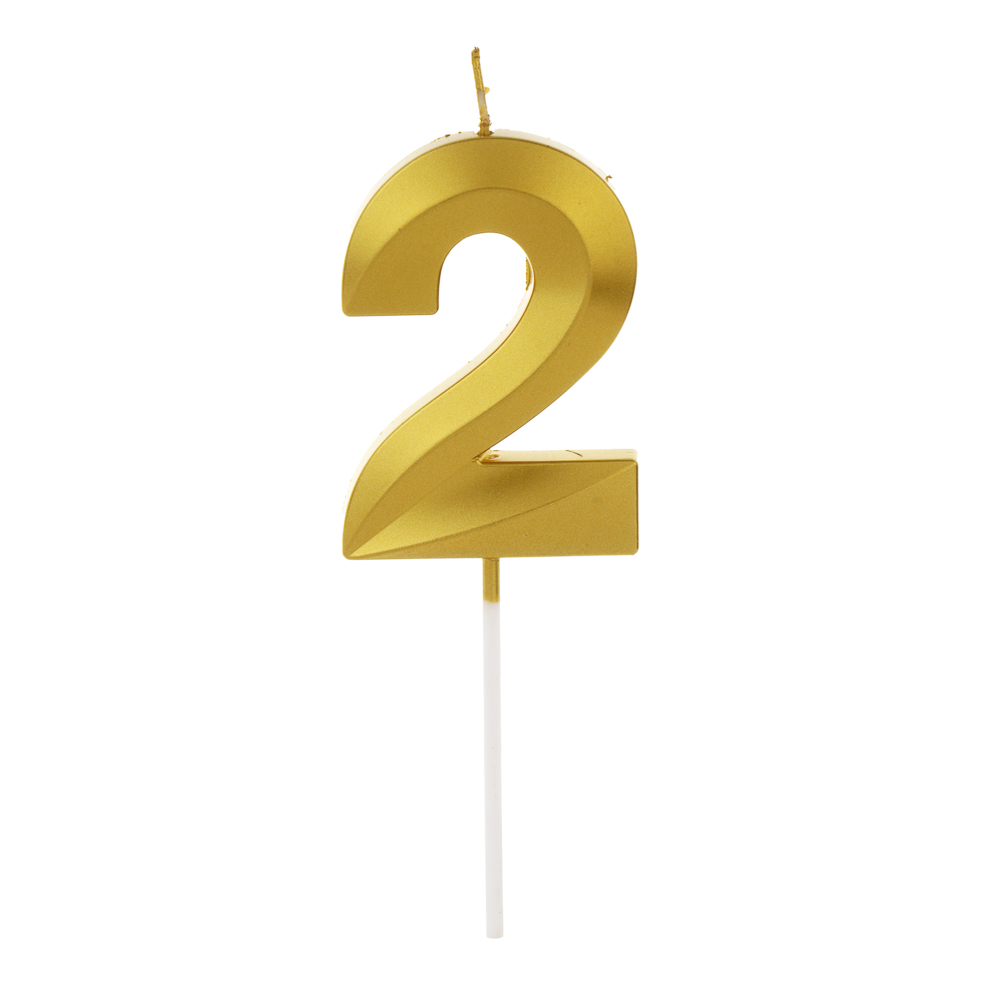 Свеча для торта тм Fntastic 7 см, в форме цифр (2), парафин - #1