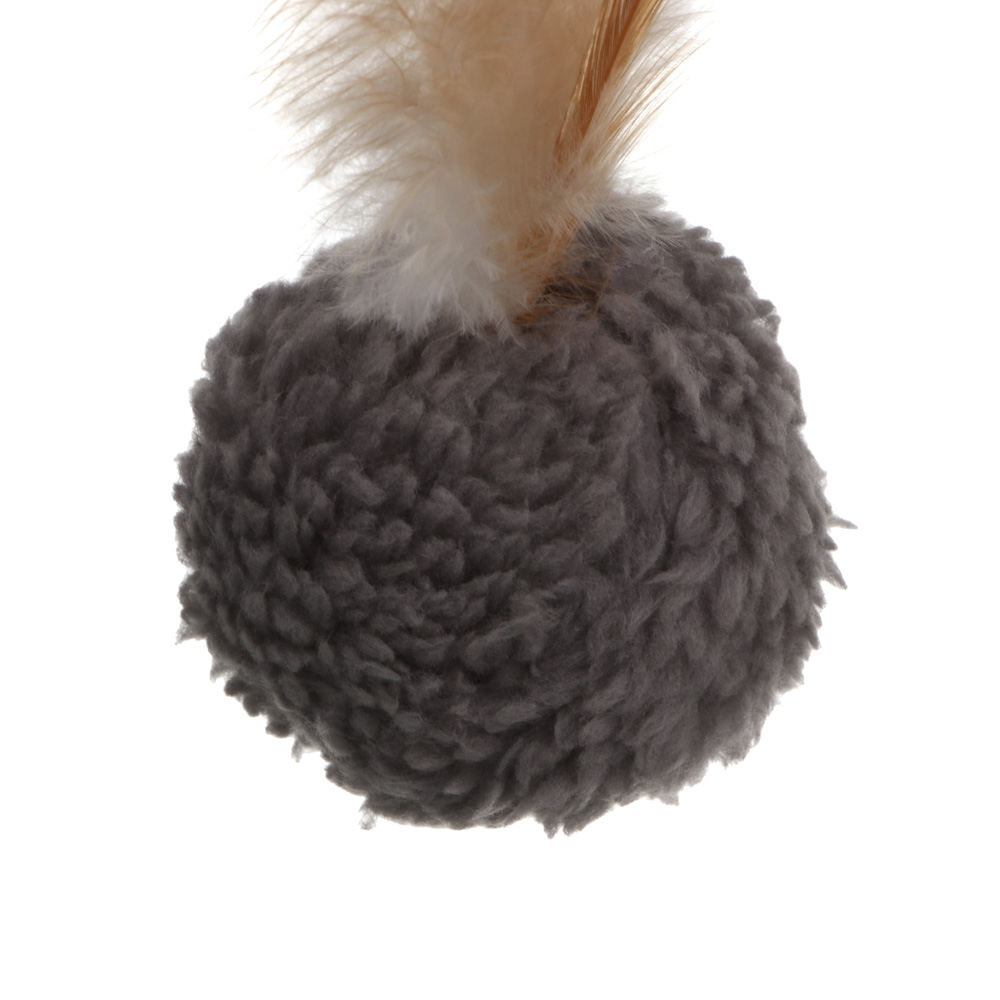 Набор игрушек для кошек тм VETTA, плюшевые шары с пером, п/э, 4,5см, 2 шт - #4