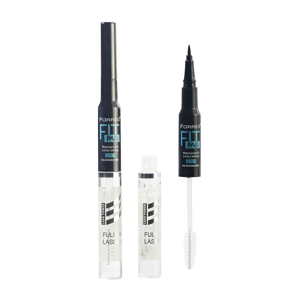 Подводка для глаз + фиксирующий гель для бровей и ресниц 3,0 г +, тм Farres, 8 мл - #1