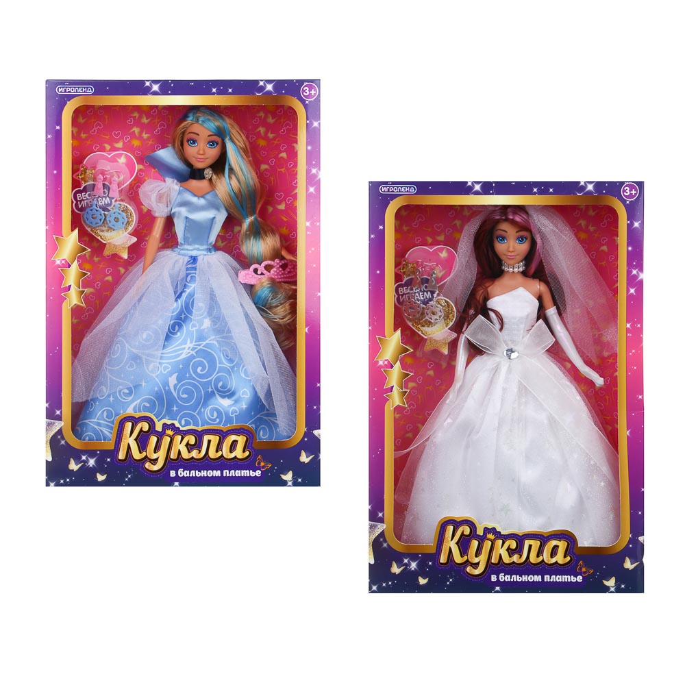 ИГРОЛЕНД Кукла в бальном платье, 28 см, PVC, ABS, полиэстер, 22х6х32,5 см, 2 дизайна - #3