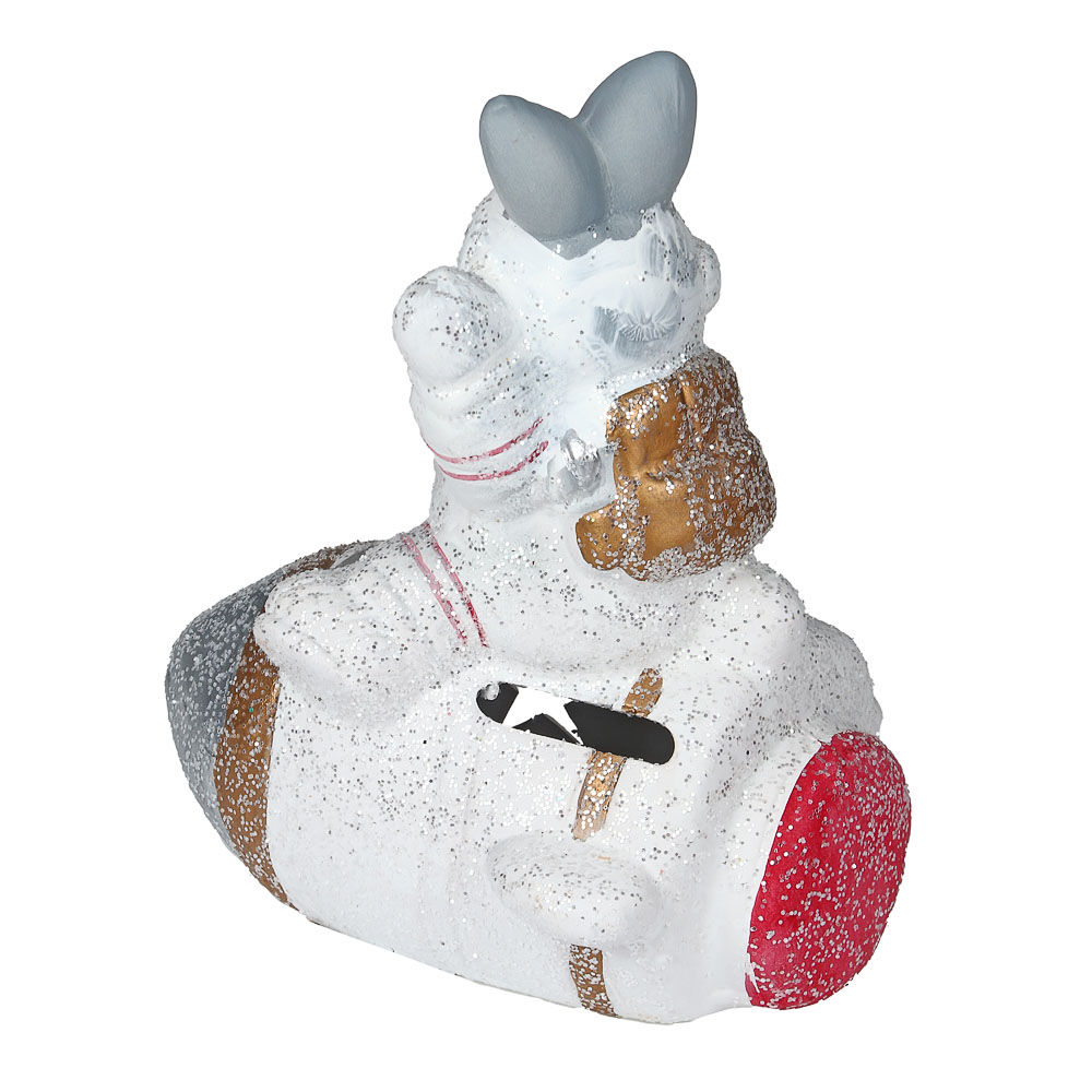 СНОУ БУМ Фигурка в виде кролика с подсветкой, керамика, 12,7x9,7x15,4 см, арт 7, 2 вида - #4