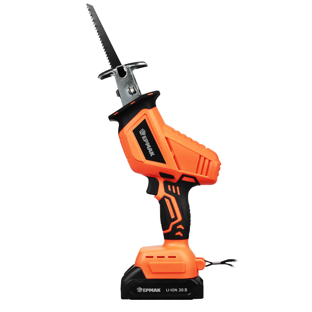 ЕРМАК Пила сабельная на АКБ 20В, 2,0А Li-ion (1шт) з/у, 0-3000 ход/мин, (ONE) - #15