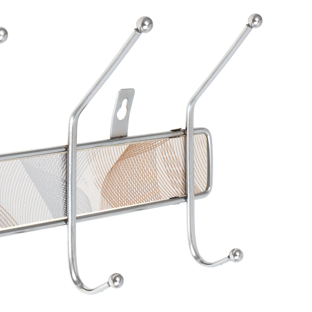 Вешалка настенная тм VETTA Мрамор, 5 крючков, цвет хром - #2