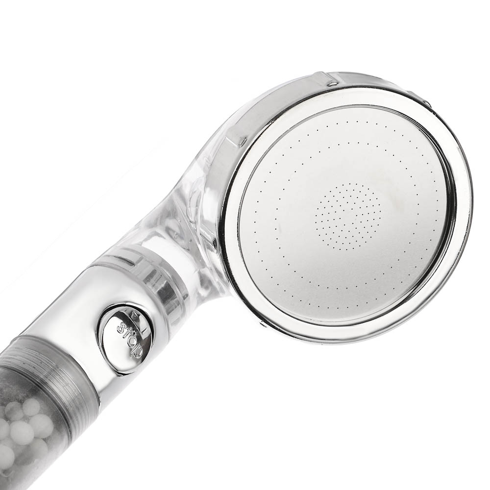 RAIN Лейка для душа, 3 режима, с функцией очистки воды, кнопка стоп, 80мм, прозрачный/хром - #2