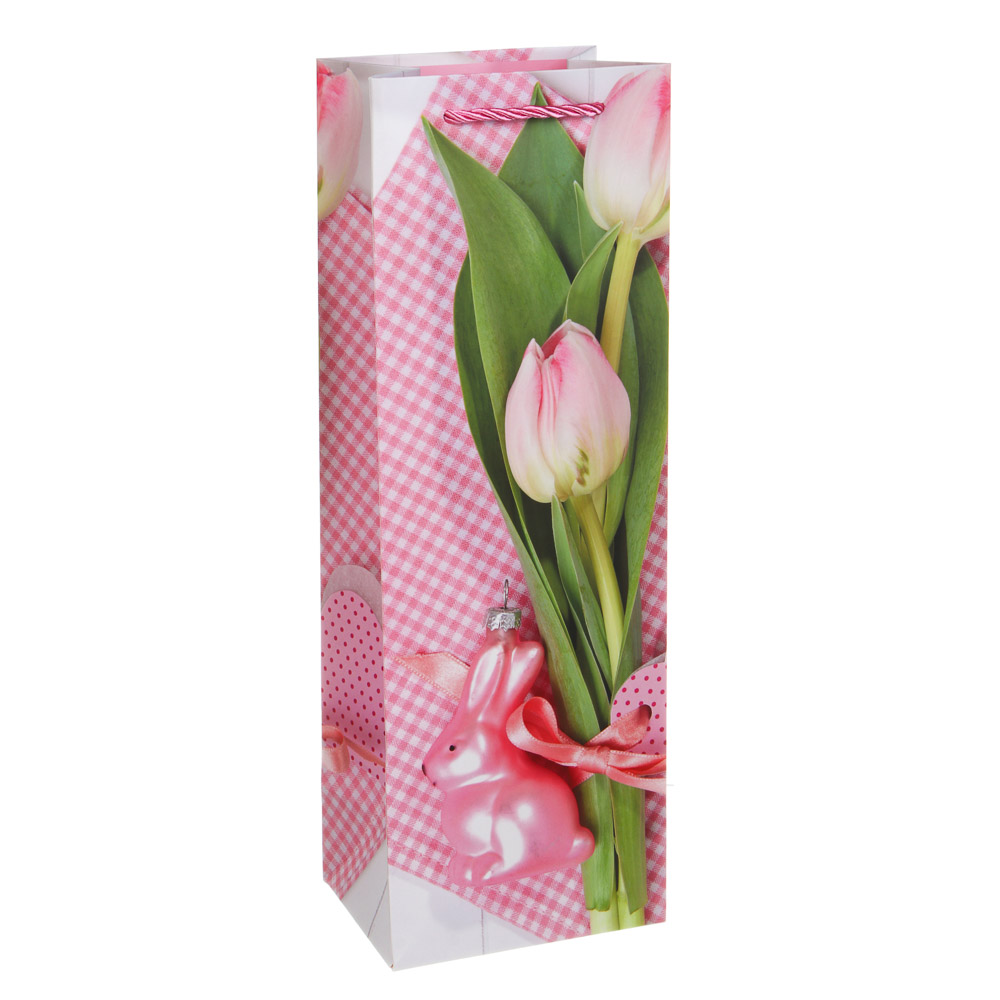 Пакет подарочный бумажный тм LADECOR, 12x9x35 см, для бутылок арт 2, 6 дизайнов - #2