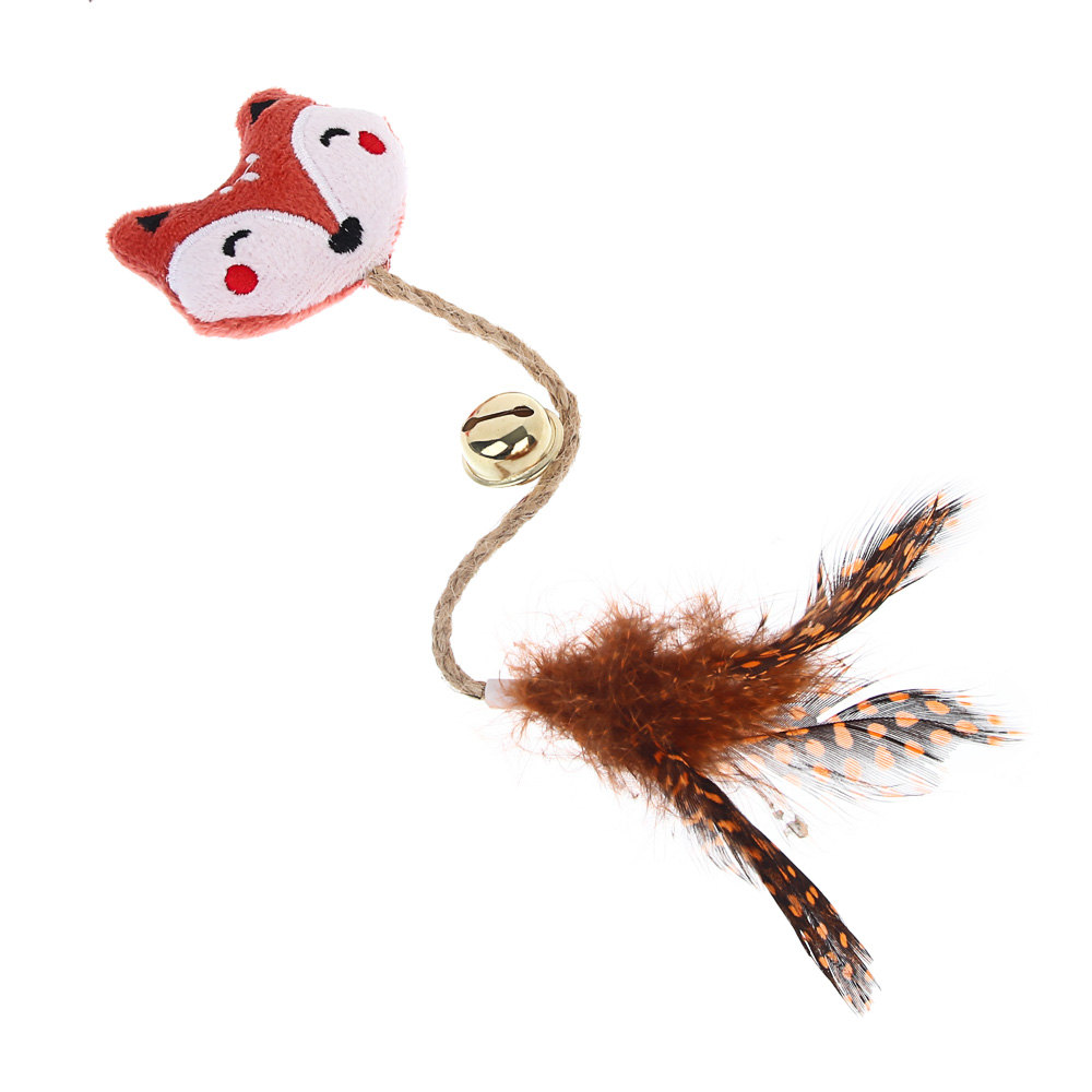 Игрушка для кошек тм VETTA, лисичка с пером, п/э, 25см - #2