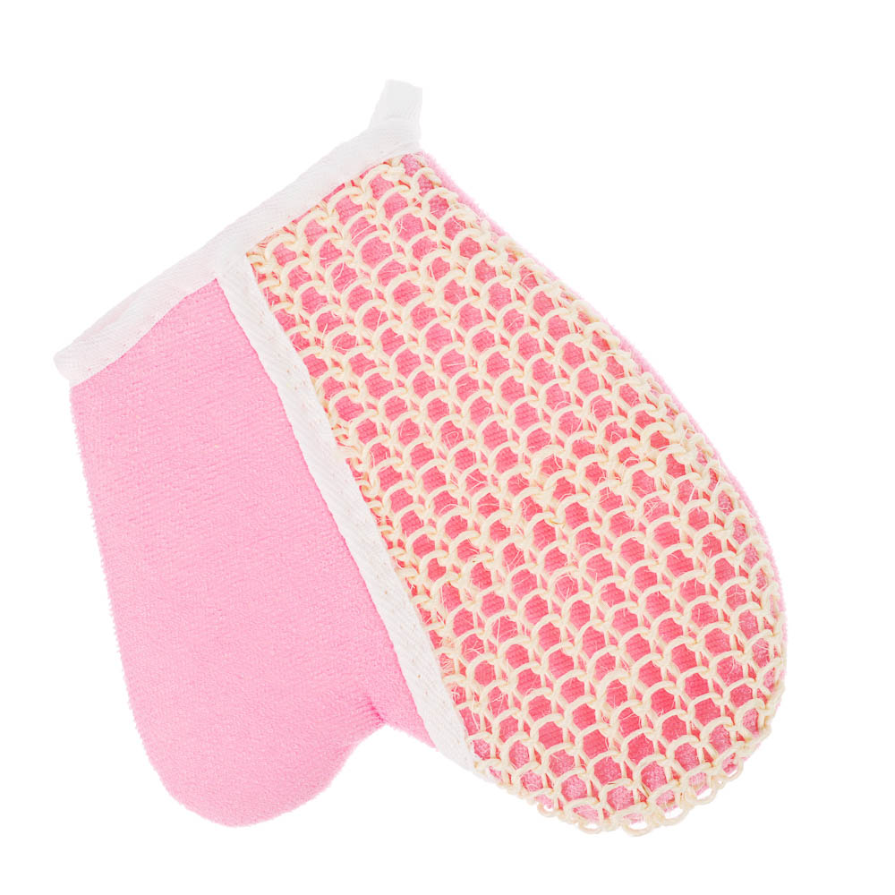 ЮL Мочалка варежка банная, сизаль, полиэстер, поролон, 21,5х18см, 3 цвета, МЭ24-02 - #2