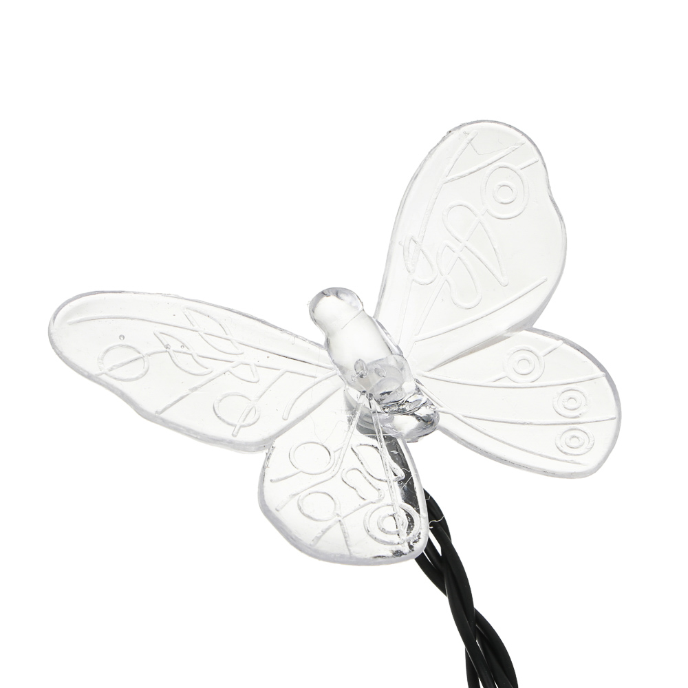Гирлянда на солн. батар. тм INBLOOM Бабочки,7м, 25LED, шампань, AAA 600mAh Ni-MH, 2 реж., ABS,PVC,PS - #3