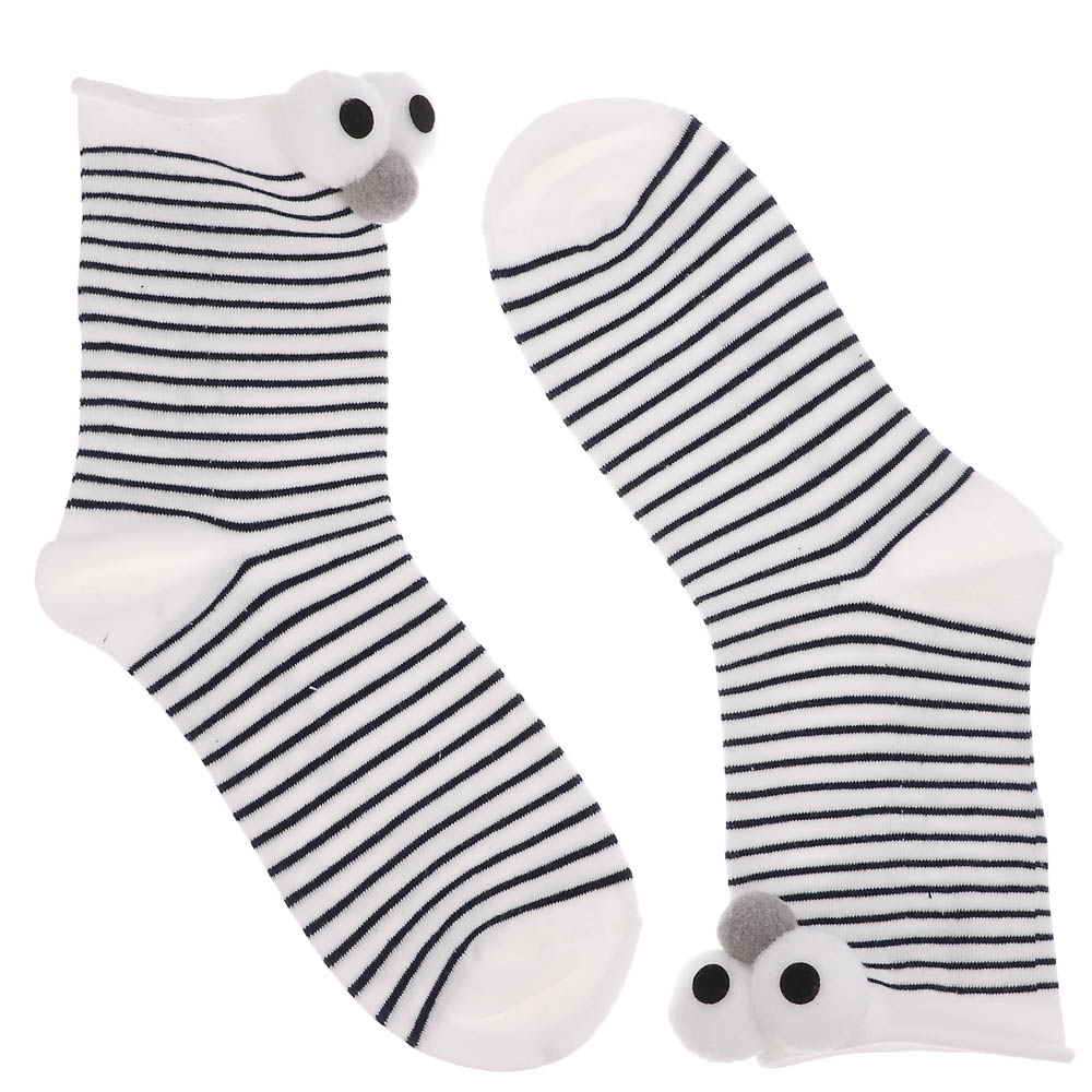 Носки женские с декором, тм GALANTE, р. 23-25, 80% хлопок, 20% полиэстер, разноцветные - #8