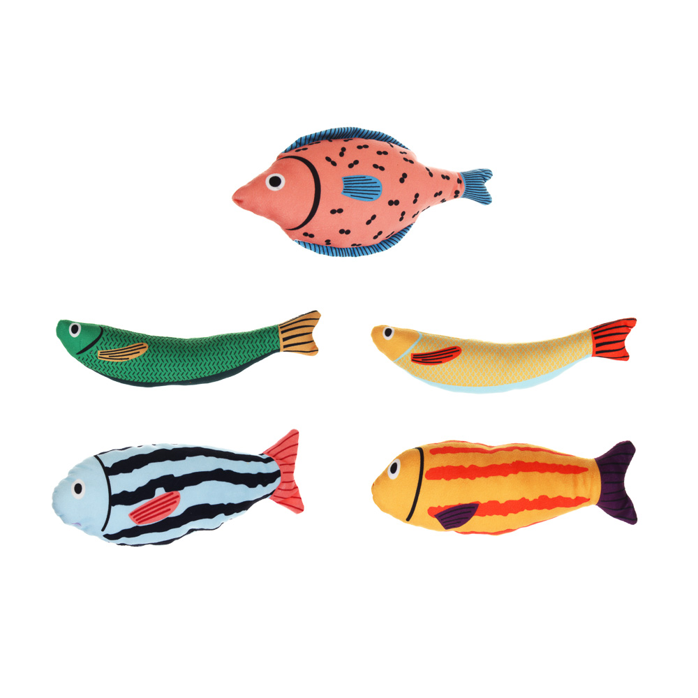 Игрушка для кошек тм VETTA, рыба разноцветная, 21-23см - #1