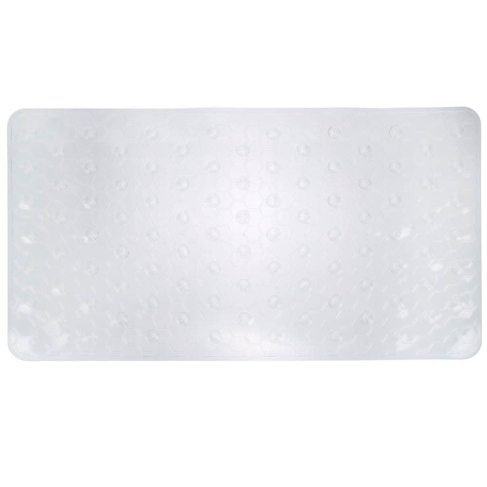 Коврик противоскользящий в ванную "Соты" 67см*37см, прозрачный - #1