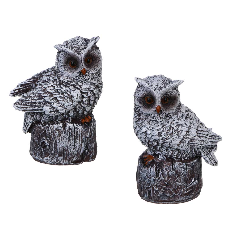 СНОУ БУМ Фигурка "Сова на пне" 6-6,5х4,5х8,7см, полистоун, 2 дизайна - #1