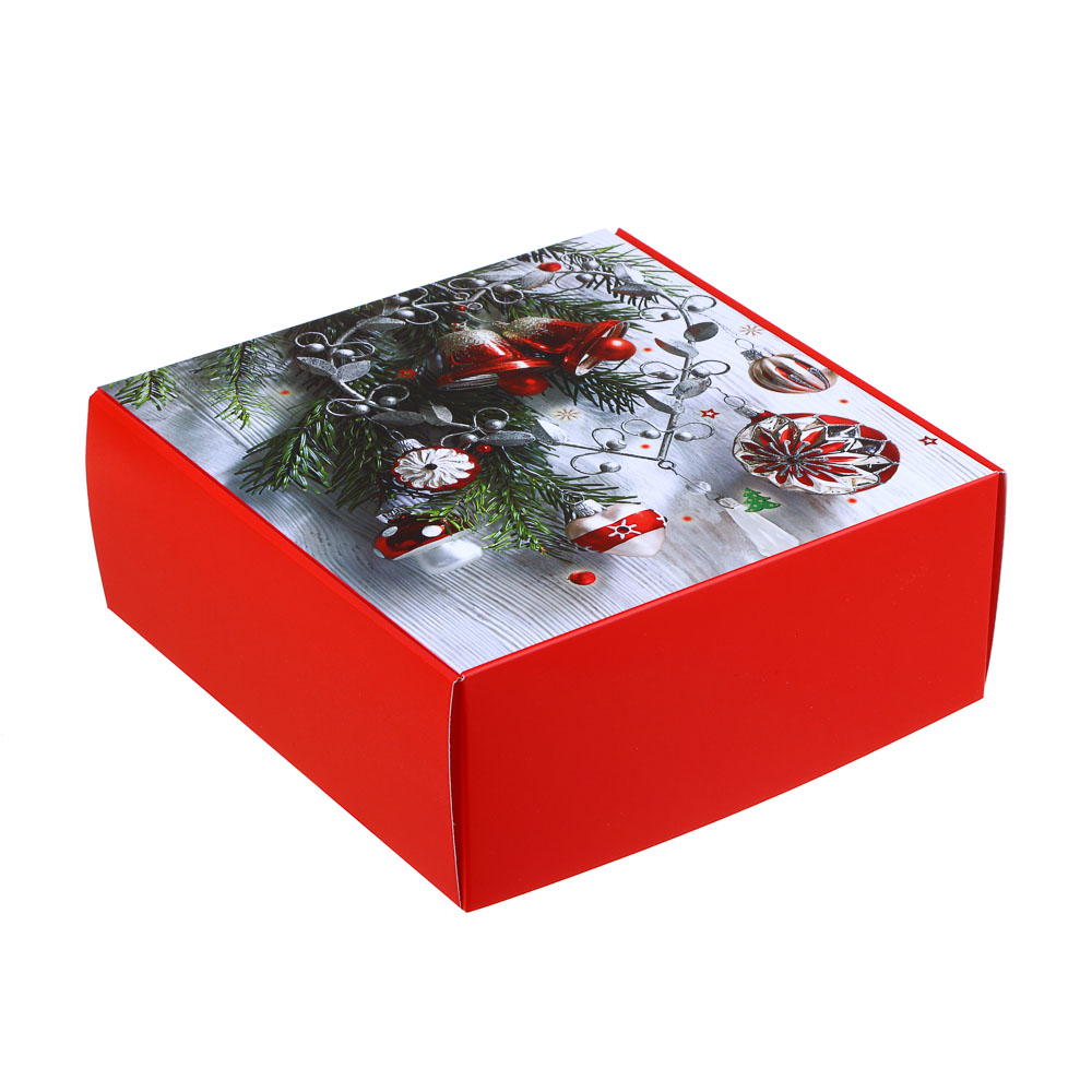 СНОУ БУМ Коробка подарочная, бумажная, складная, 25x25x9 см, 2 дизайна - #2