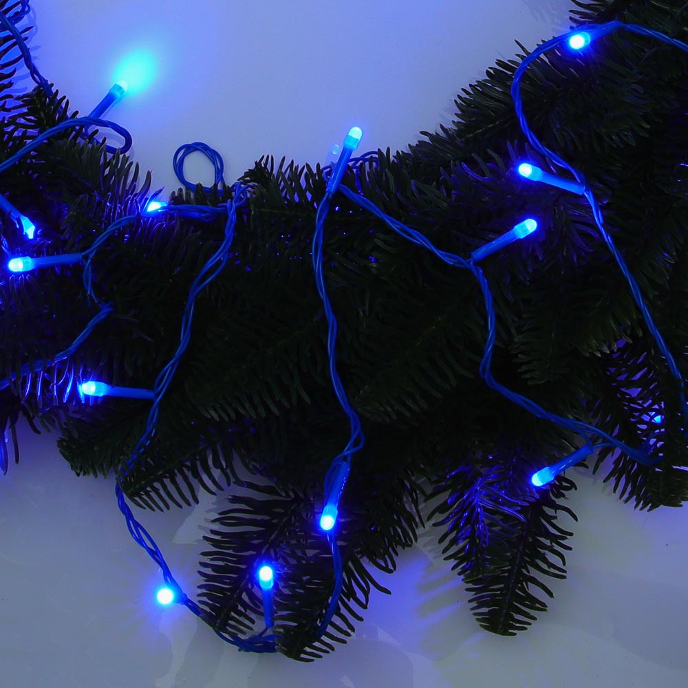 СНОУ БУМ Гирлянда эл. вьюн 10м, 100LED, синий, 8 режимов, ПВХ синий, 220В - #6