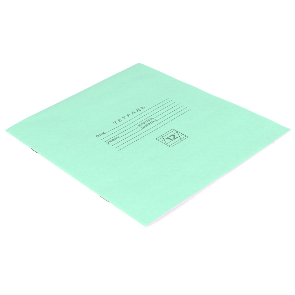 ClipStudio Тетрадь школьная 12л. в линейку косую, БЕЛЫЕ ЛИСТЫ, скрепка, зеленая обл. - #2