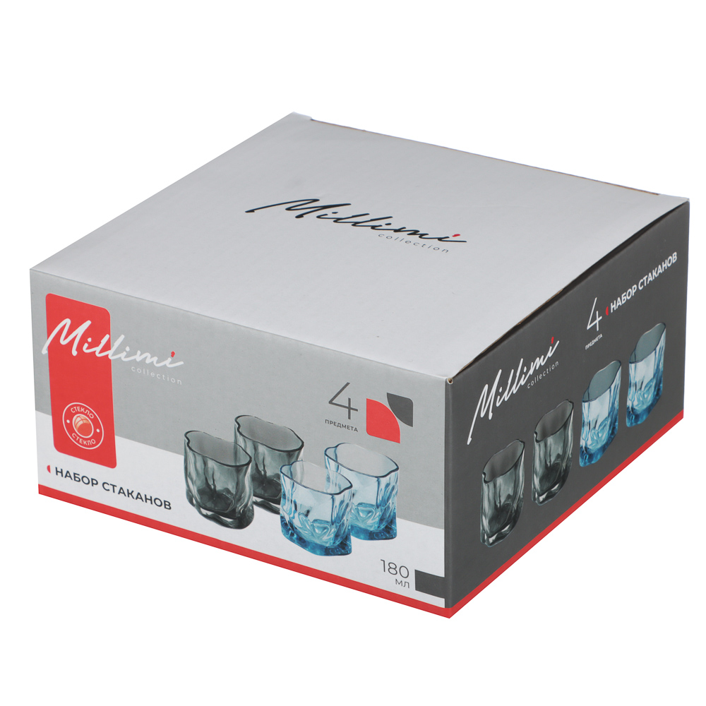 Набор стаканов тм MILLIMI Мята, 180мл, стекло, 4 шт - #4