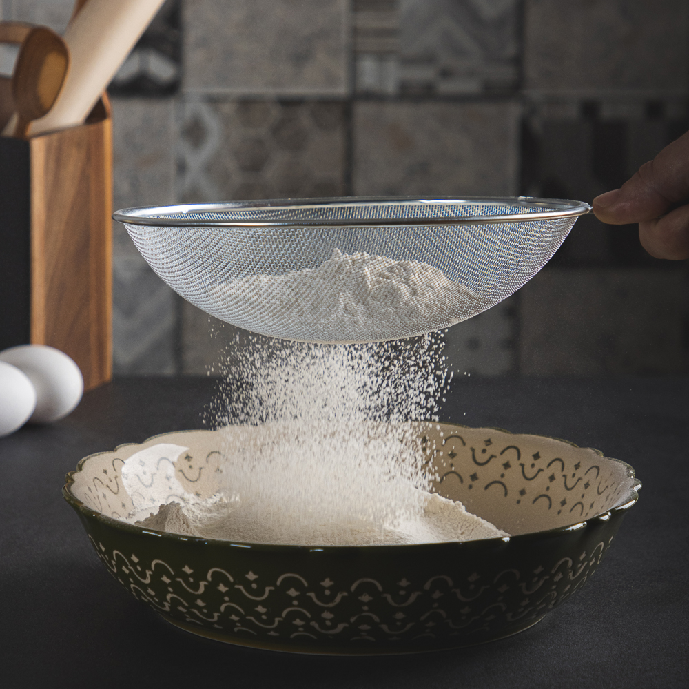 Сито с ободом и ручкой 21см, металл - #8