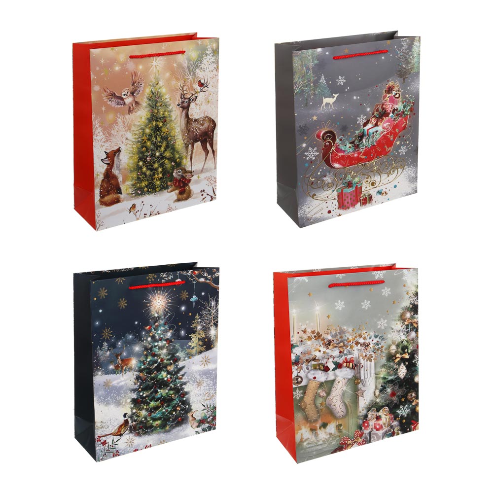 Пакет тм СНОУ БУМ подарочный, 26x32x10см, бумага, 4 дизайна - #1