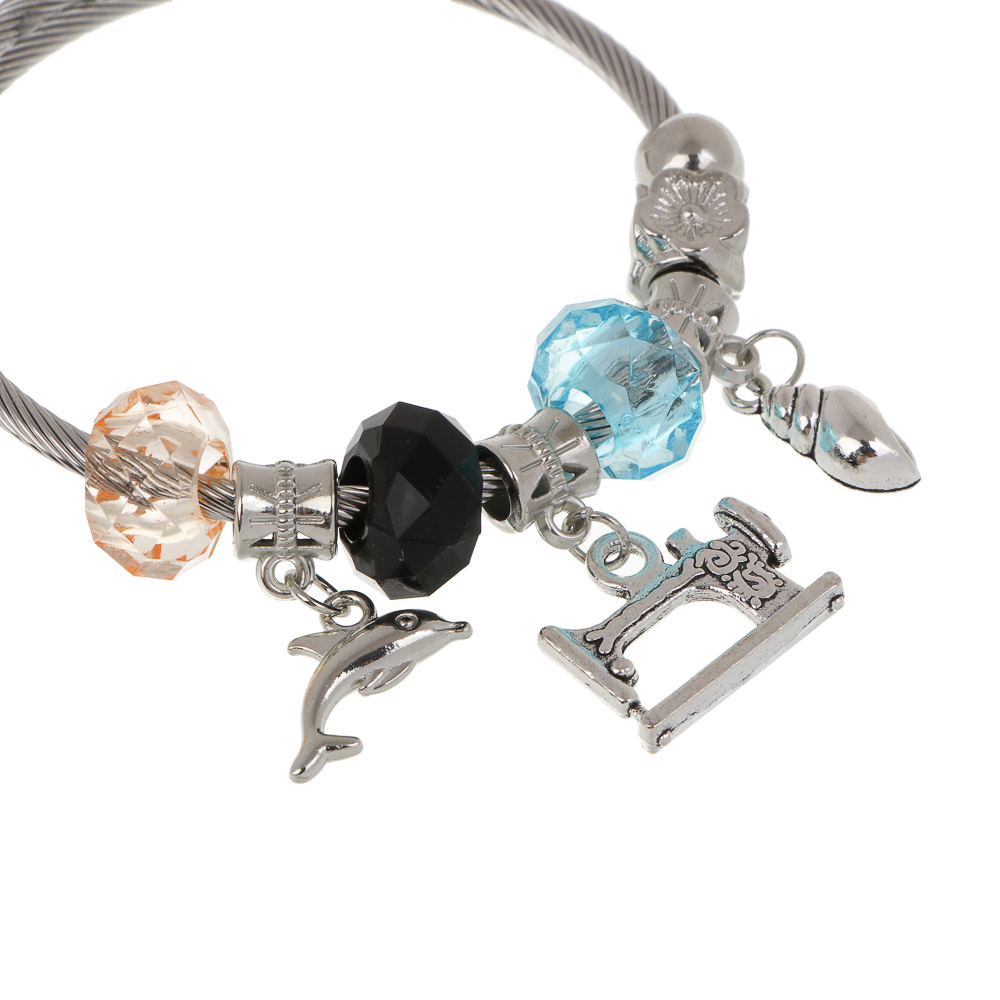 Браслет с шармами d6-7 см, сталь, 3 дизайна, БЖ25-34 - #3