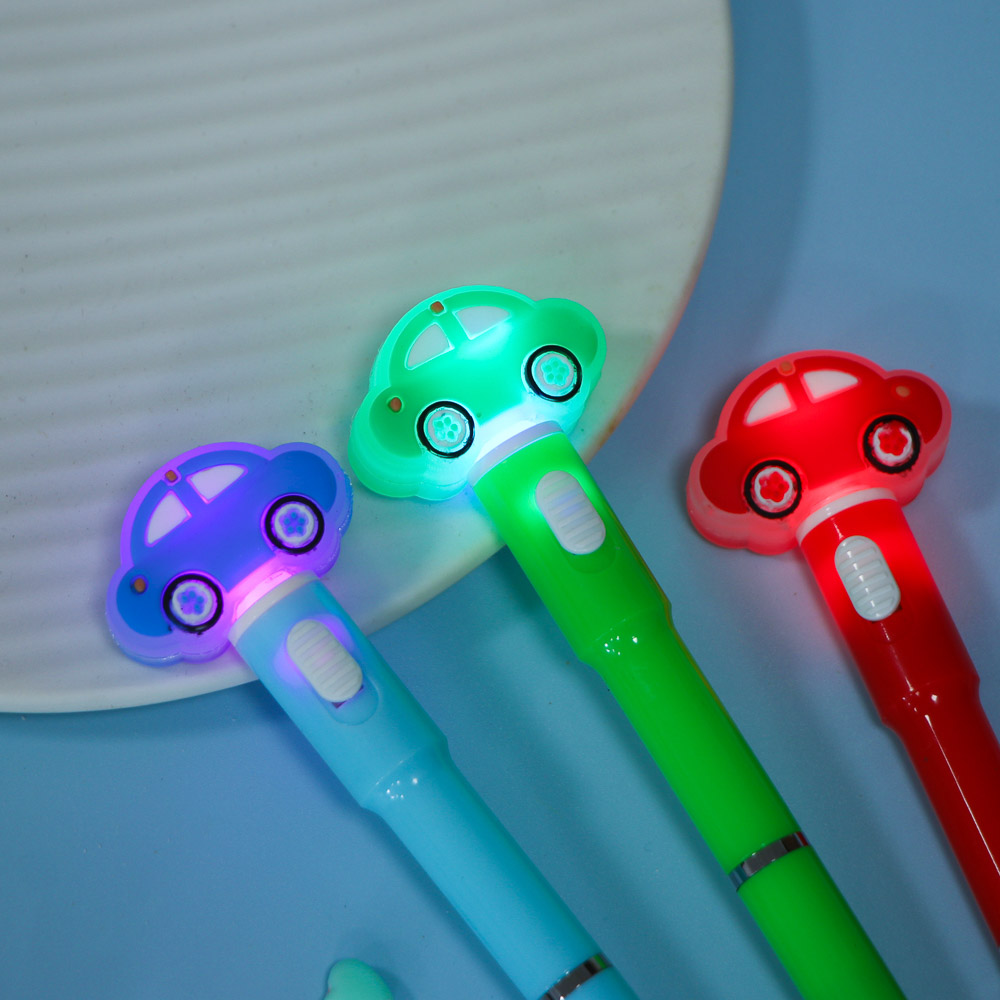 Ручка шариковая синяя 0,7мм, с LED подсветкой "Машинка", 3 вида - #7