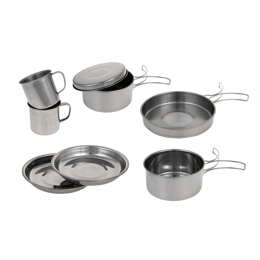 AZOR FISHING Набор туристической посуды, 8 предметов в чехле, нерж.сталь - #1