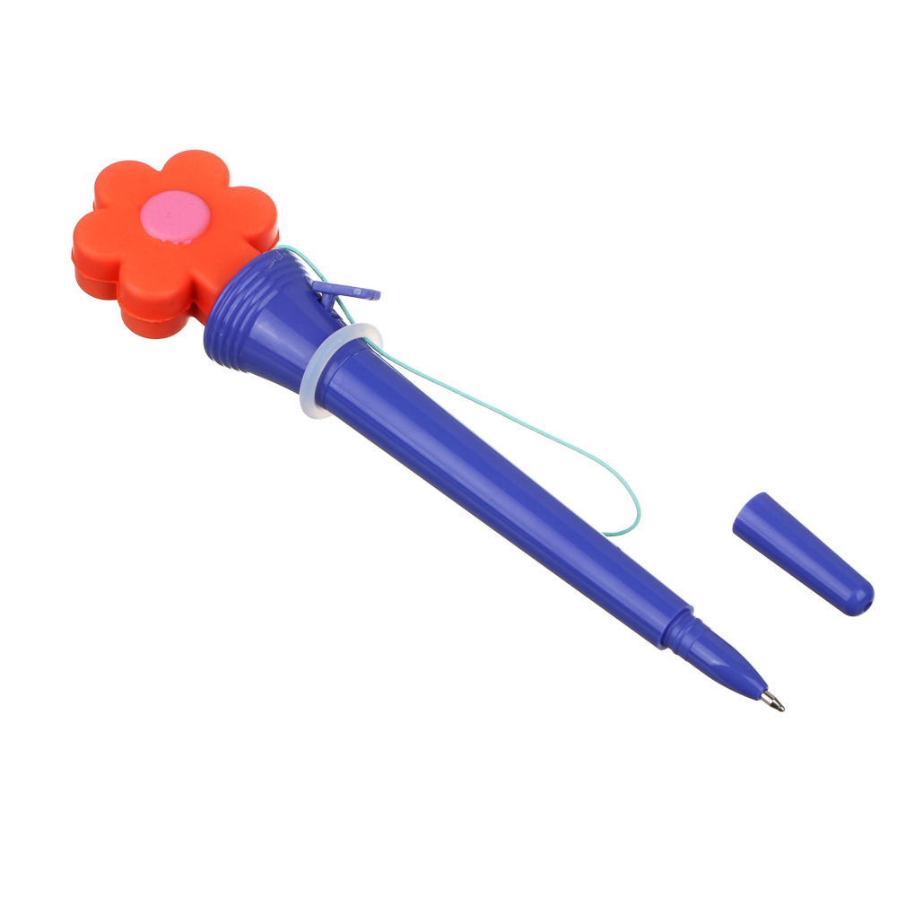 Ручка-антистресс шариковая синяя "Стреляющая фигурка", 18,5 см, шнурок, 3 диз., полиэстер, ПП, арт2 - #3