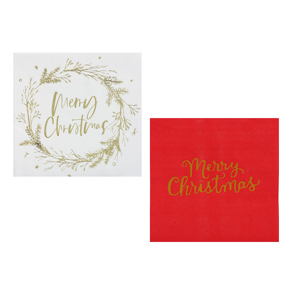 Набор бумажных салфеток Сноубум "Merry Christmas", 12 шт - #1