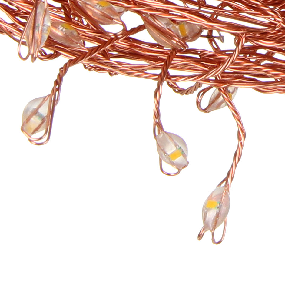 СНОУ БУМ Гирлянда эл. нить росы мишура 10м, 280LED, шампань, пост.свеч., мед.провол., мед.цвет, 220В - #3