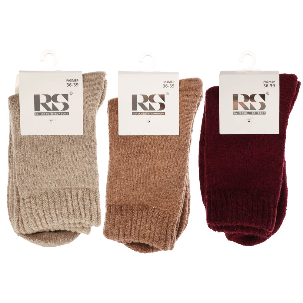 Носки женские махровые "полушерсть", 65% полушерсть, 15% акрил, 10% спандекс, 10% эластан, р. 36-39 - #6