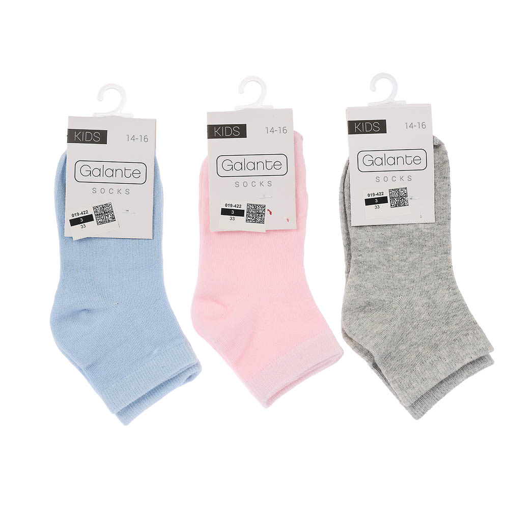 GALANTE Носки детские, р.14-16, 80% хлопок, 15% полиэстер, 5% спандекс, цвета в ас-те, #37 - #6