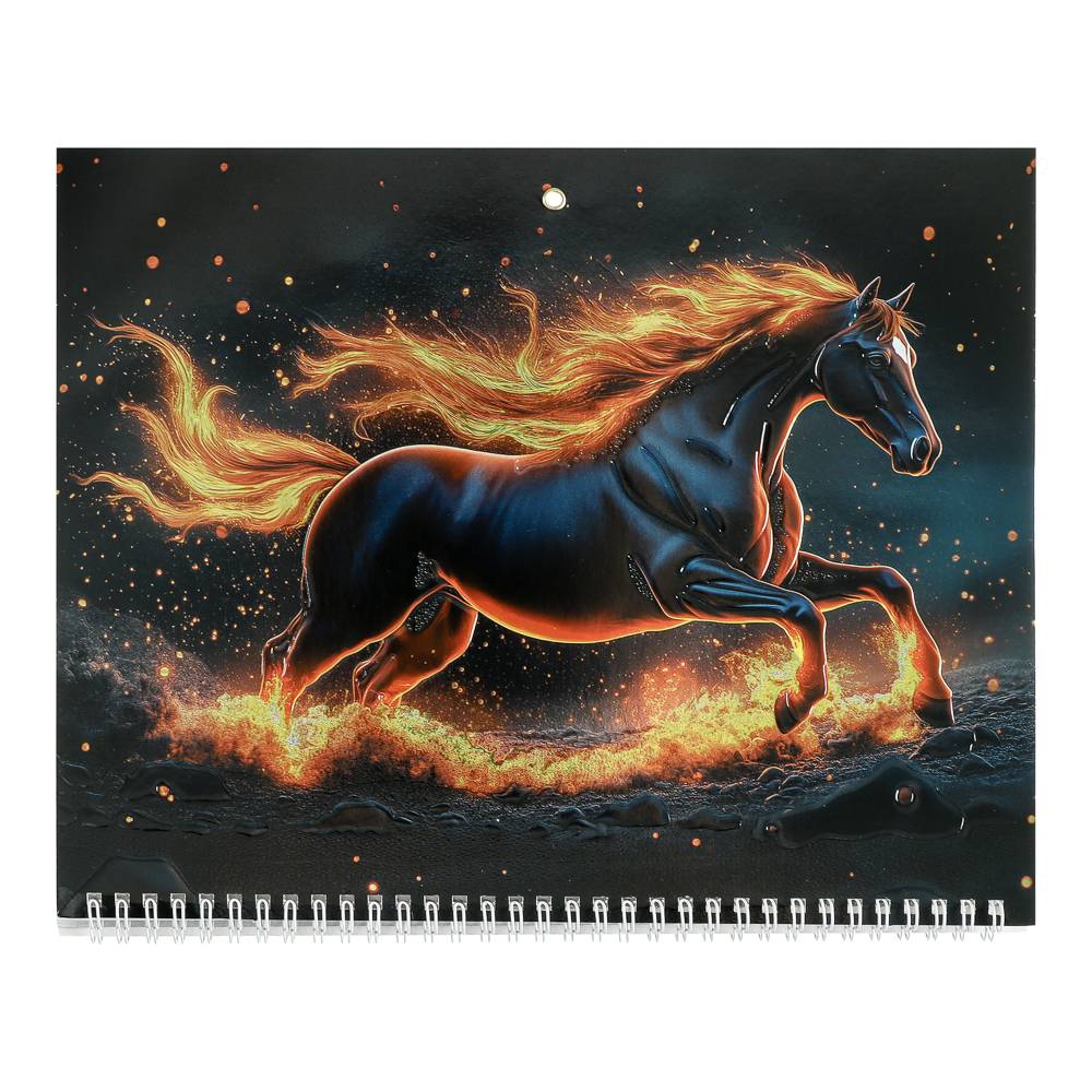 Календарь квартальный Символ Года 2026, 31x68см, тиснение с металлизированным покрытием - #18