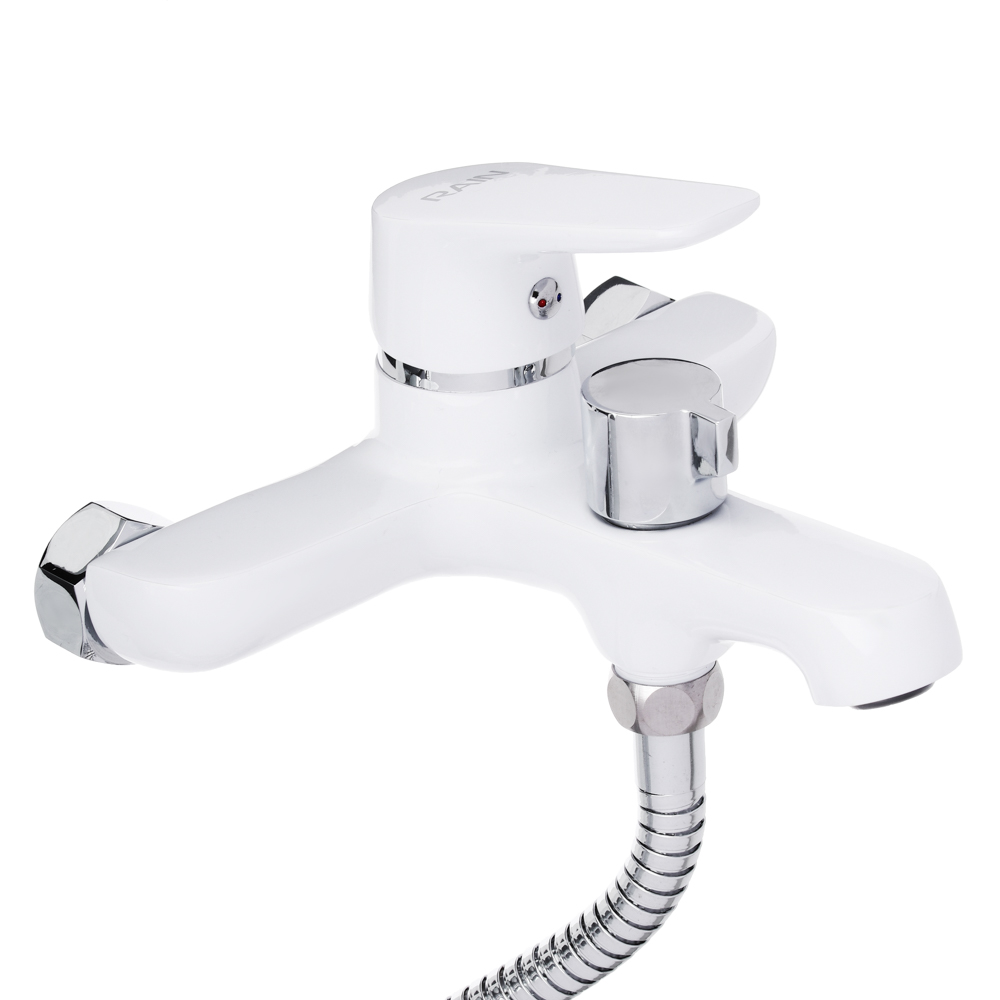 Смеситель для ванны с душем RAIN Алмаз, однорычажный, короткий излив, белый - #2