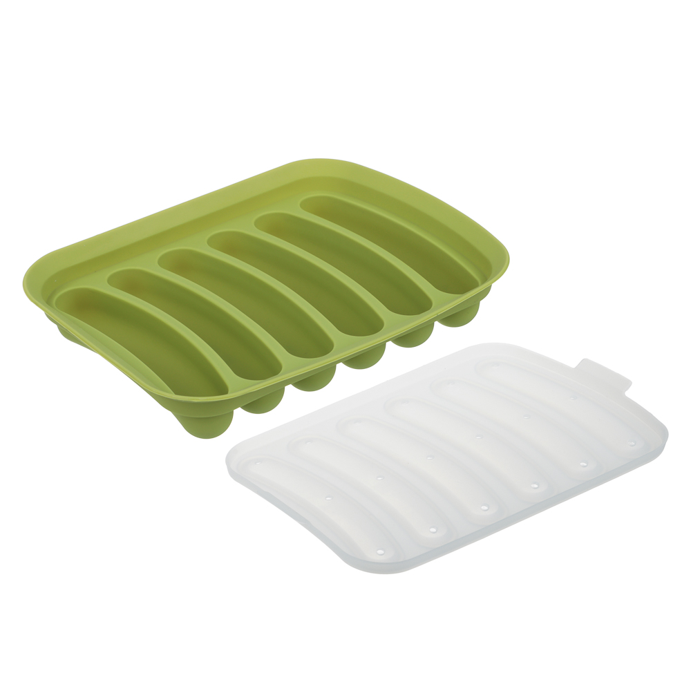 VETTA Форма для выпечки с крышкой 17х13см для сосисок, колбасок, кебабов, силикон, 3 цвета - #3