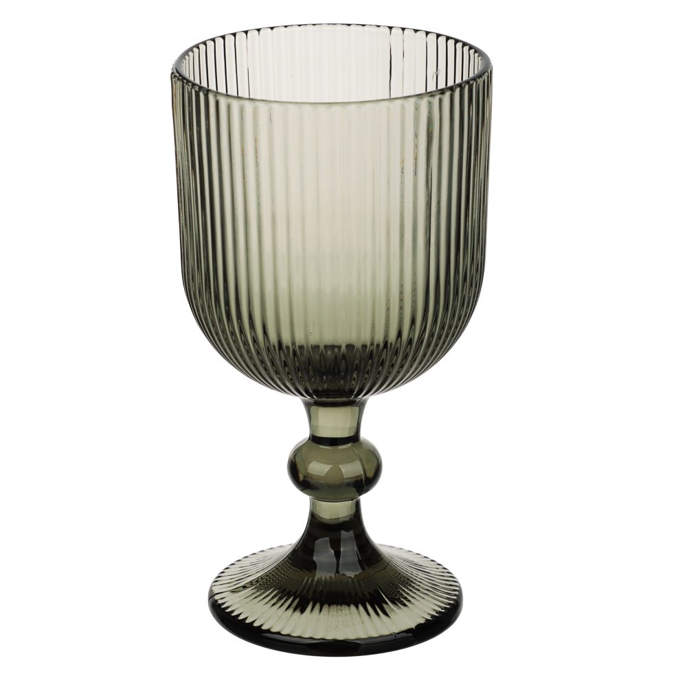 MILLIMI Бокал для вина Грея, 350мл, стекло, серый, рифленый - #2