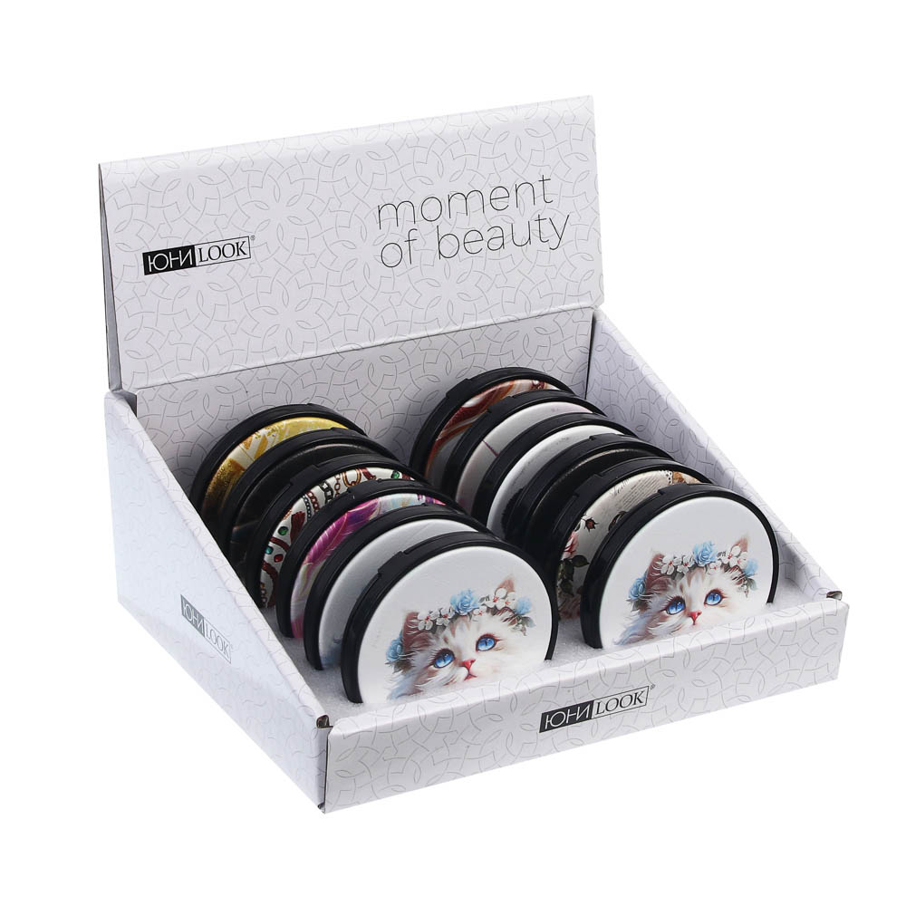 ЮНИLOOK Зеркало карманное, стекло, пластик, d6,8см, 10-12 дизайнов - #4