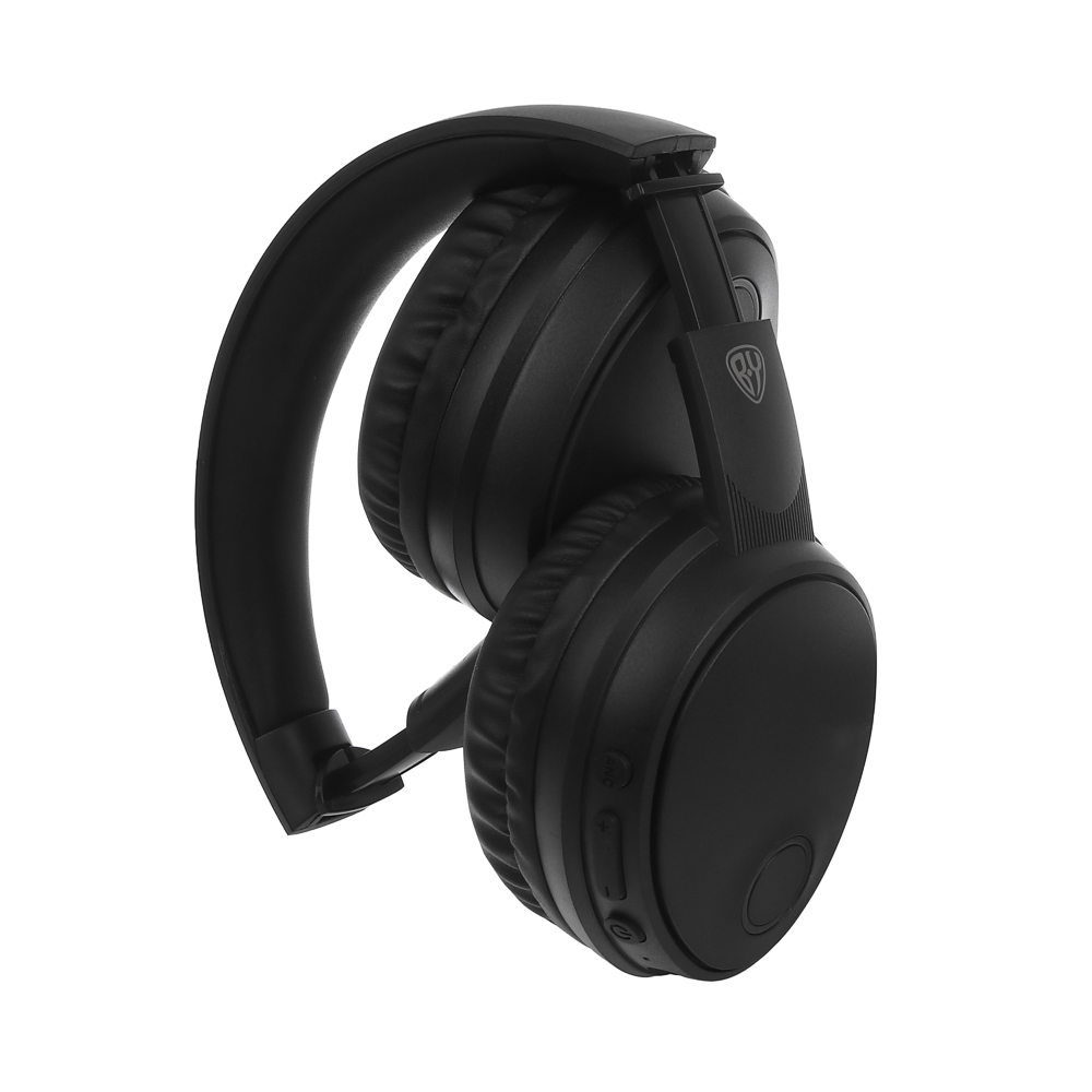 Наушники беспроводные полноразмерные BY SilentTune, шумоподавление ANC, экокожа, 300мАч, чёрный - #7