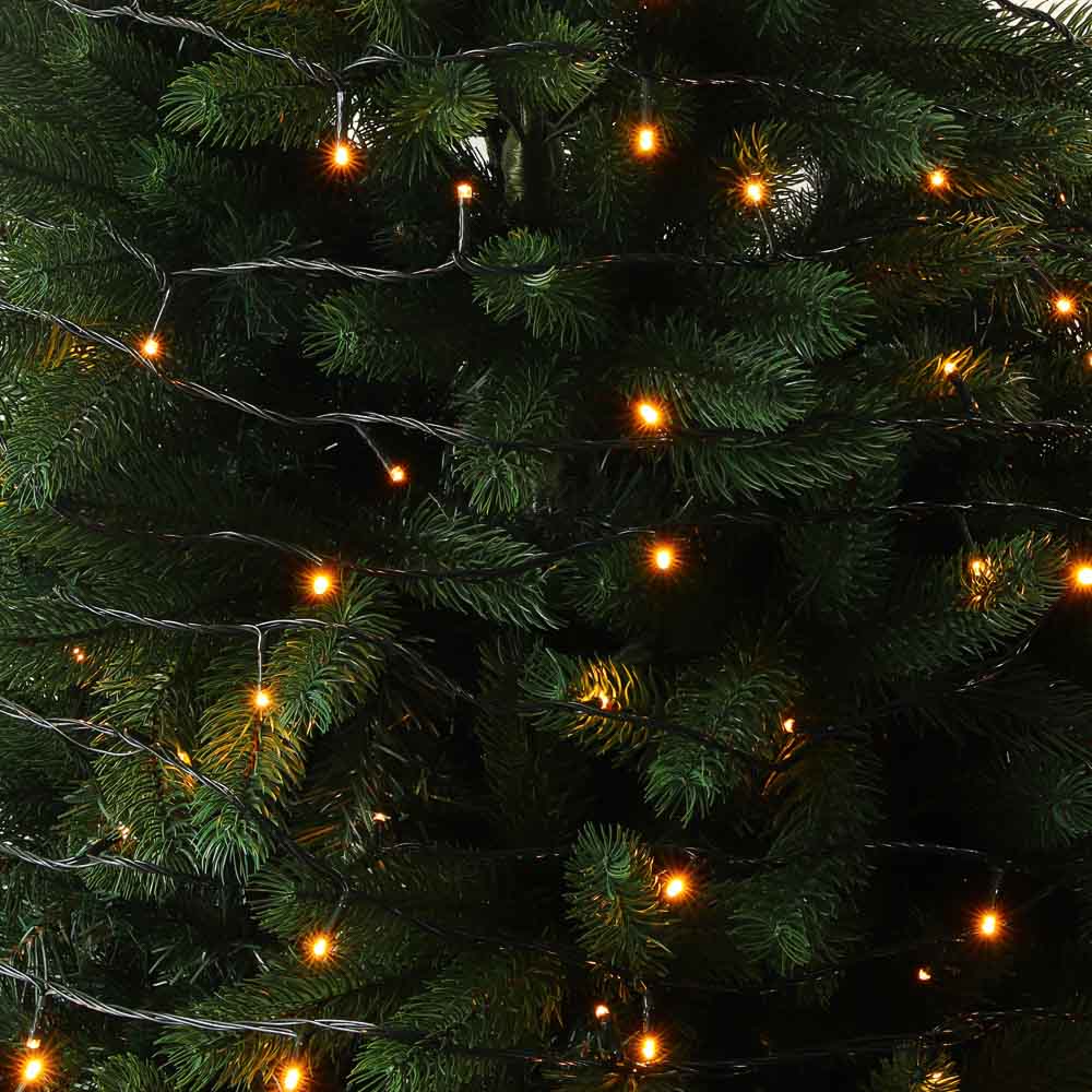 СНОУ БУМ Гирлянда эл. вьюн, 20м, 160LED, шампань, пост.св., ПВХ зел, коннект, 220В - #7