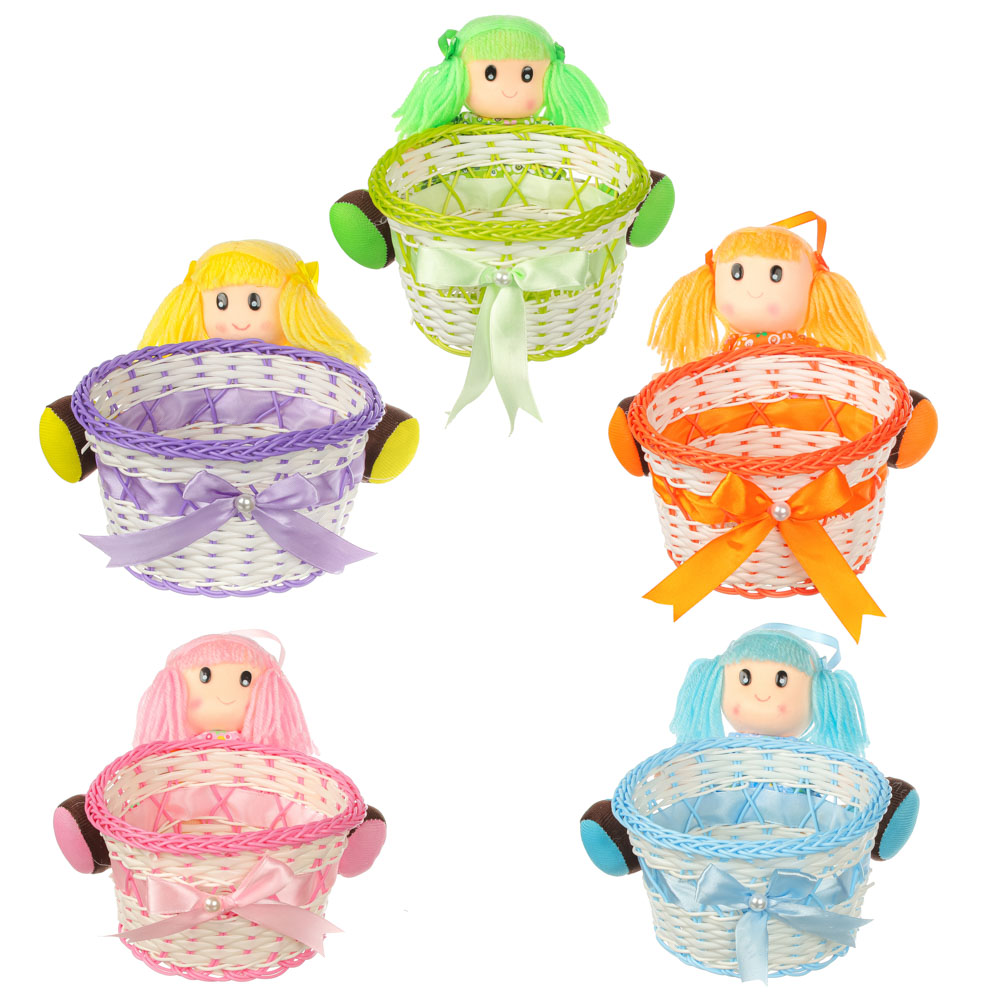 VETTA Корзинка декоративная, пластик, полиэстер, d15x9см, 5 цветов - #1