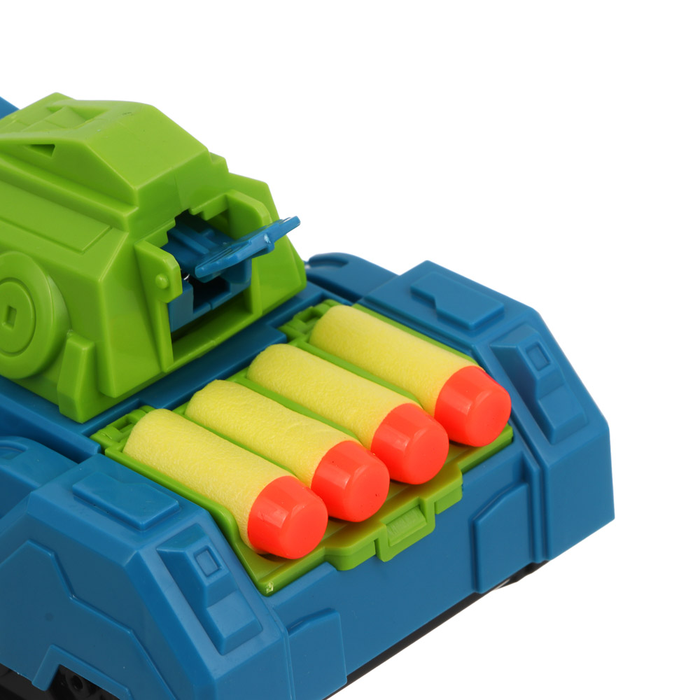 ИГРОЛЕНД Танк инерционный, стреляет мягкими пулями, трещотка, АБС-пластик, ЭВА, 14х8х8 см, 2 дизайна - #8