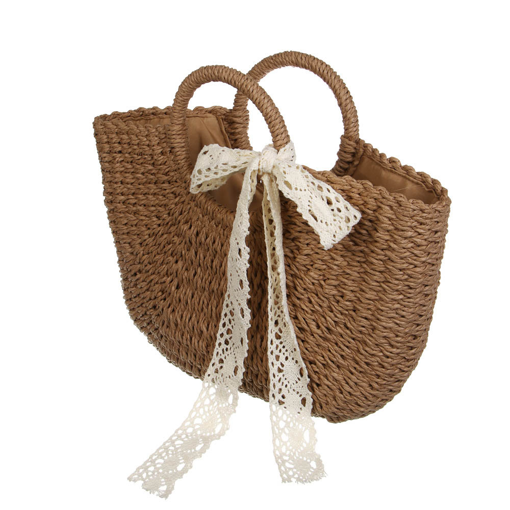 Сумка пляжная плетенная тм ЮL, 40x42см, папирус - #3