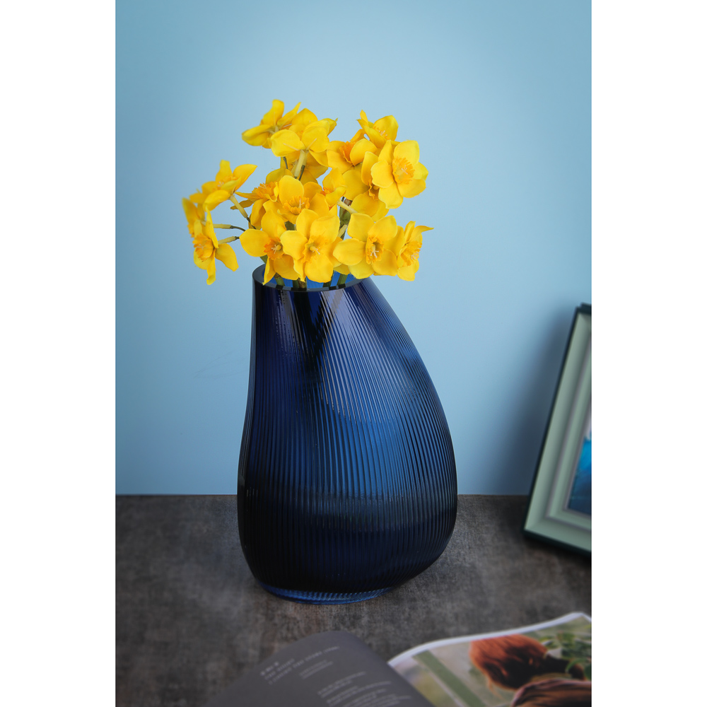 Ваза 19х17х27,5 см, стекло, цвет синий, арт.03-17 - #4