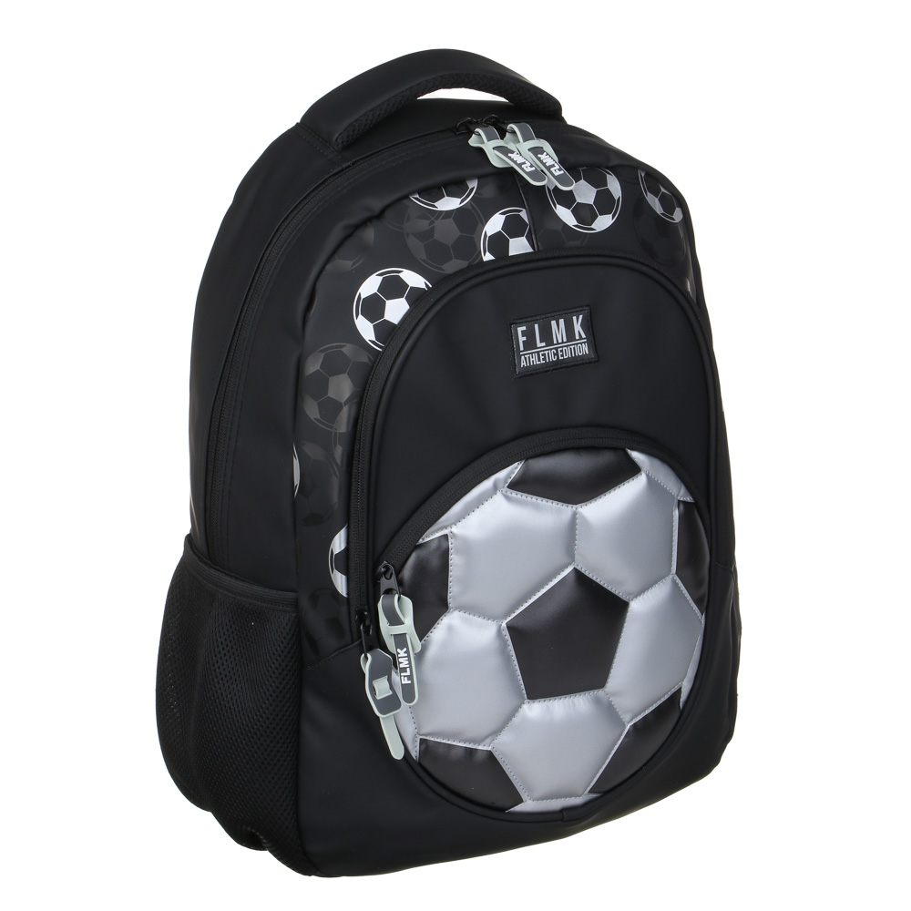 Серебряный Мяч Рюкзак подростковый 41х31х13см, 2 отд., 3 карм, ручка, прорезин.нейлон, отд.иск.кожей - #2