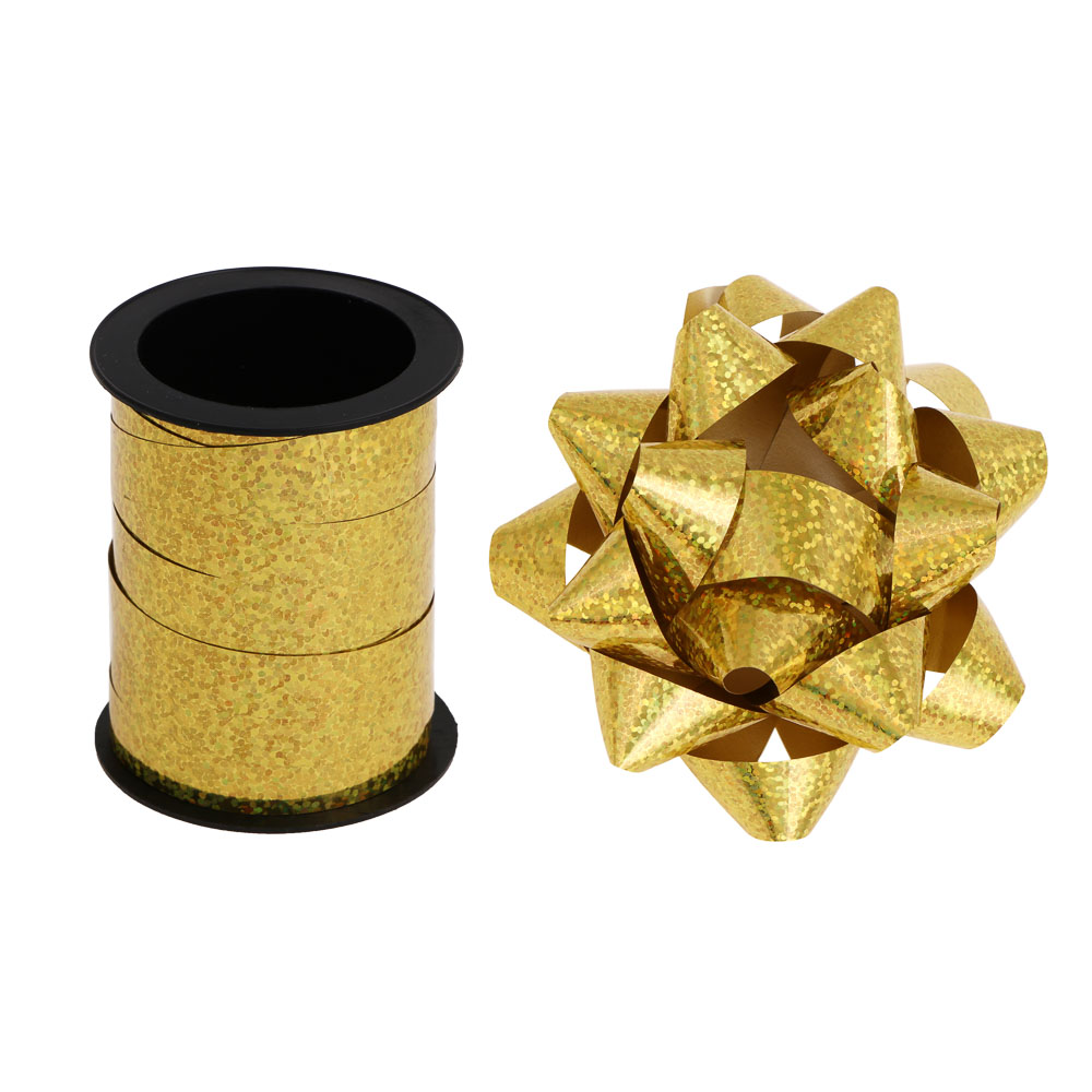 Бант шар тм Fntastic с лентой на подложке, бант 10 см, лента 10 м, ПП, 6 диз. - #2