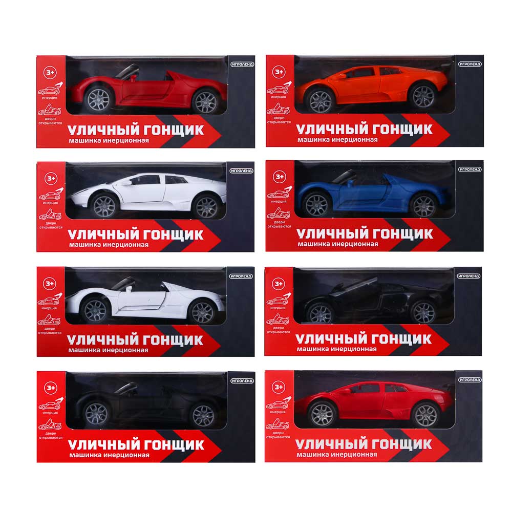 ИГРОЛЕНД Машина "Уличный гонщик", инерция, двери открываются, ABS, 15х6,5х7,7 см, 8 диз - #3