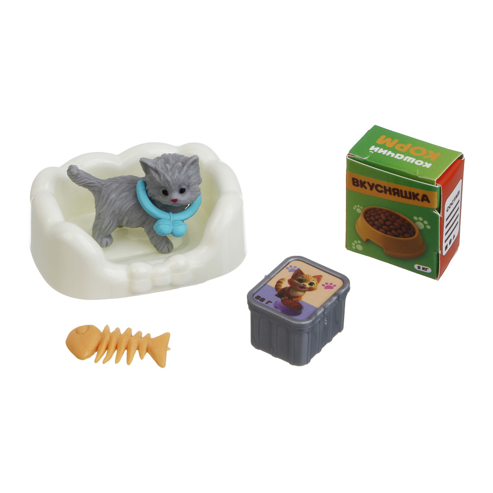 ИГРОЛЕНД Питомец с акс. "Котя в домике" ABS, PP, 12х4,8х15,8 см, 4 диз. - #4
