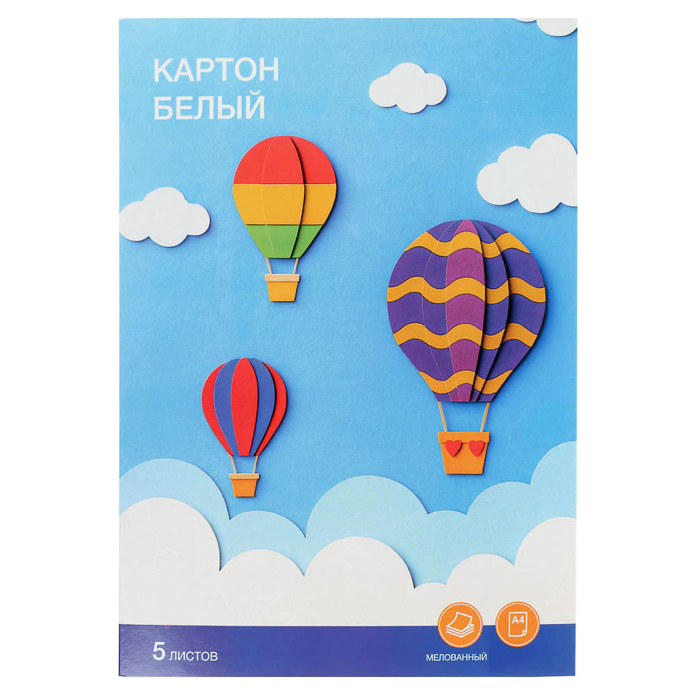 Картон белый ClipStudio А4, 5 л., мелованный, в карт. Папке - #1