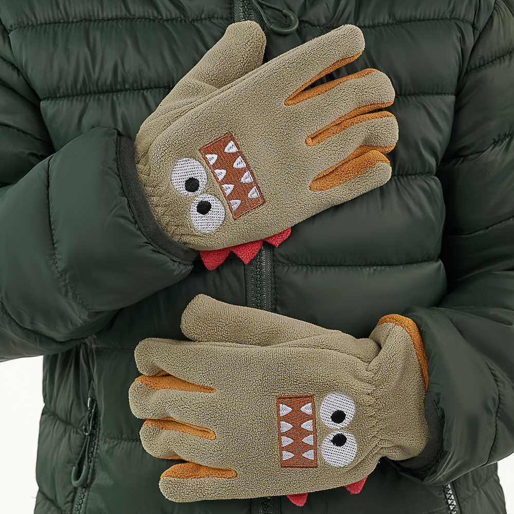 GALANTE Перчатки детские флис с аппликацией монстрик, р.14, 3 цвета, СЗПВ24-27 - #9