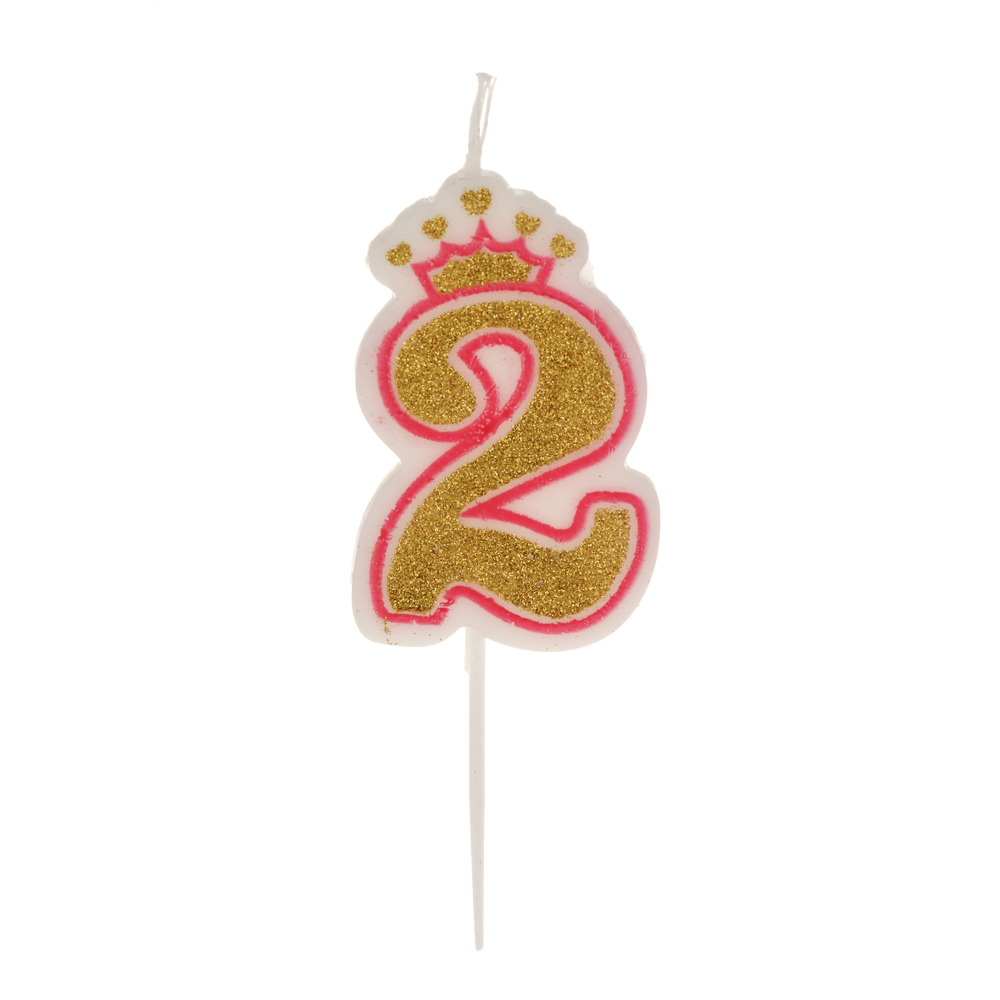 Свеча для торта тм Fntastic 5,6 см, в форме цифр (2), парафин - #1