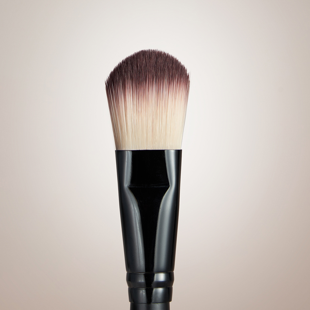 ЮНИLOOK Кисть для нанесения тональной основы/масок, дерево, синтетич.нейлон, 17,5см, черный, 26905-5 - #15